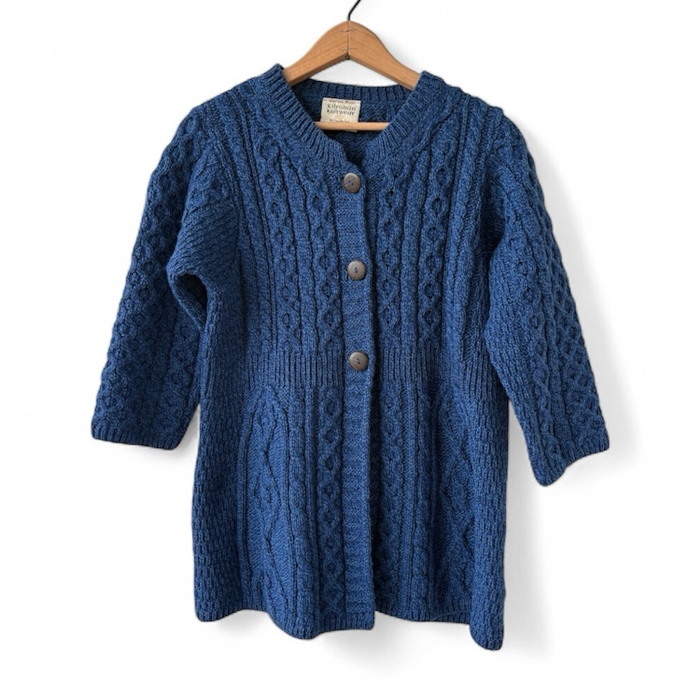 Kilronan Knitwear Merino Wool Cardigan Sweater SMALL
